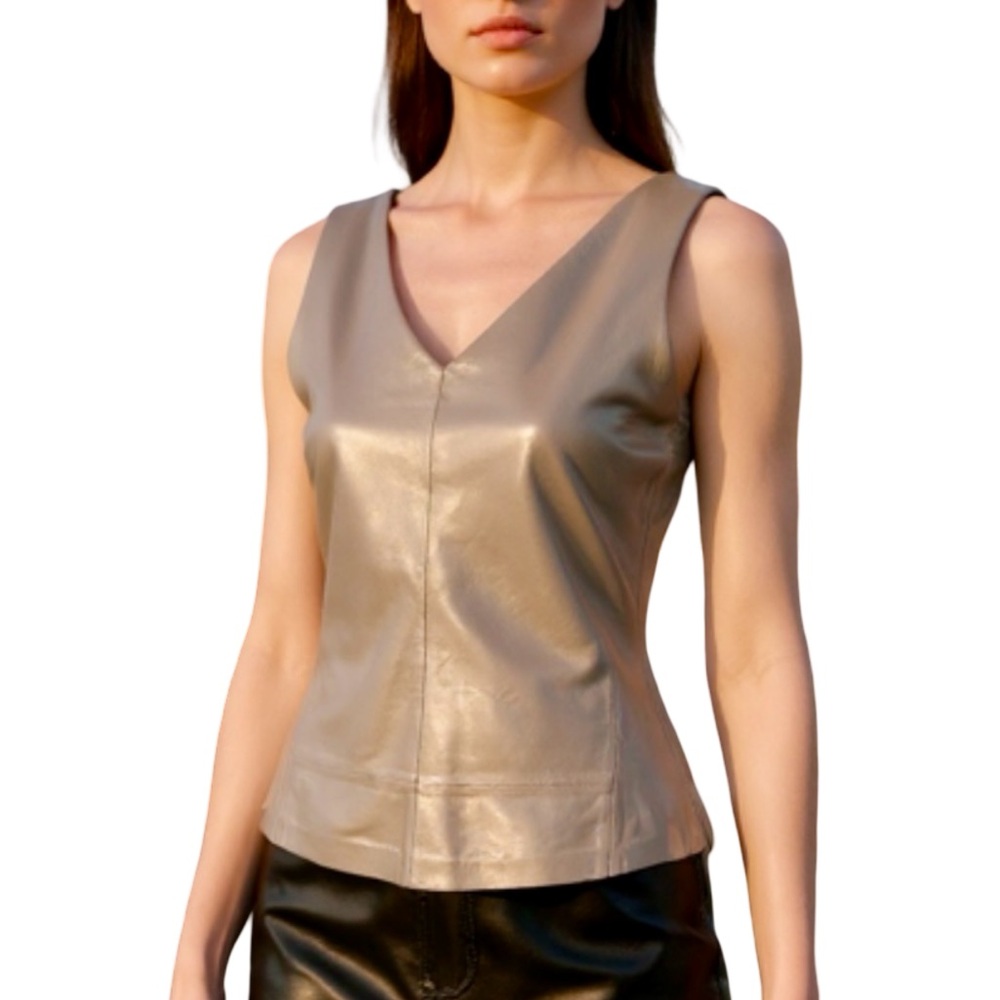 BANANA REPUBLIC Sleeveless Leather Top